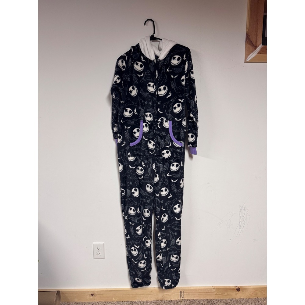 The Nightmare Before Christmas Jack Skellington Fleece Hooded Pajamas Jumpsuit